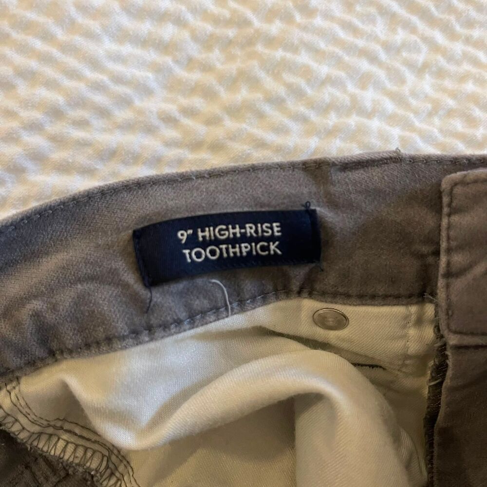 J Crew Jeans Womens 25 Gray Corduroy 9 High Rise Toothpick Stretch Skinny Pants - Picture 6 of 12